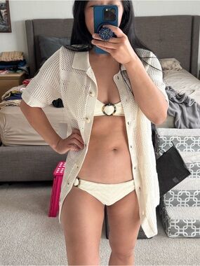 4/$20 - NWT Raisins Swim Beach Pool Crochet Cover Up Shirt Sweater (small)